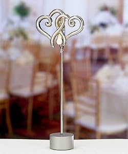 Double Heart Place Card Holder Wedding Favors, 144