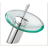 BATHTECH Chrome & Glass Waterfall Faucet for Vessel Sink / Bath (Model 5100-01)