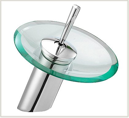 BATHTECH Chrome & Glass Waterfall Faucet for Vessel Sink / Bath (Model 5100-01)