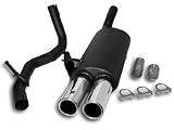 Produkt-Bild: Sport Endschalld&auml;mpfer aus Stahl mit Endrohrvariante: 2x76mm Rund f&uuml;r VW Golf 4 / New Beetle / Audi A3 8L / Seat Leon