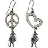 NCAA East Carolina Pirates Pewter Peace, Love Earrings