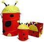 Lady Bug Toy Chest Hamper, Cube and Waste Basket Set