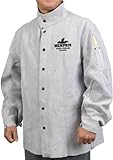 MCR Safety 38030MWXL 30-Inch Memphis Split Cow Leather Welding Jacket, Gray, X-Large