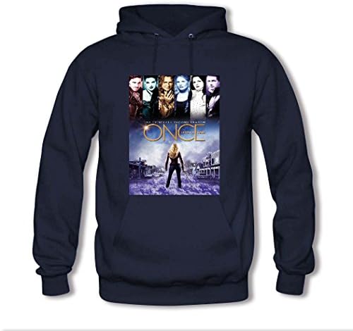 Close2U Women's Classic Unisex Once Upon A Time Print Pullover Hoodie X-Large Navy