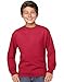 Hanes Youth ComfortSoft TAGLESS Long-Sleeve T-Shirt (Deep Red, L)