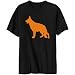 T-Shirt Black  German Shepherd Silhouette Embroidery  Dog