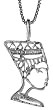 Sterling Silver Queen Nefertiti of Egypt Pendant, 7/8 in. (22mm)