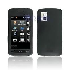 Black Silicone Soft Rubber Case Cover for LG CU920, LG VU CU915 Phone