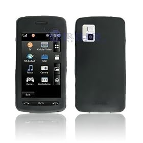 Black Silicone Soft Rubber Case Cover for LG CU920, LG VU CU915 Phone