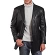 BGSD Men's Peaked-Lapel Lambskin Leather Blazer in Black, Espresso, or Hazelnut
