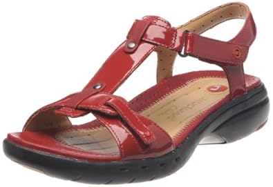 clarks red sandals