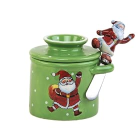 Butter Bell Santa Crock with Matching Spreader and Holder by Butter Bell