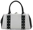 Lux de Ville REBEL Kiss Lock Handbag- White & Black Crocodile