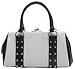 Lux de Ville REBEL Kiss Lock Handbag- White & Black Crocodile Image