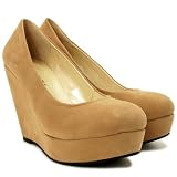 Spy Love Buy New Ladies Wedge Heel Suede Style Platform Court Shoes Gabrielle