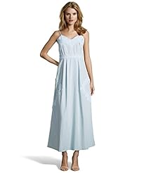 Girls V-neck Flared-Skirt Natural   Waistline Floral Print Cotton Lace Embroidered Spaghetti Strap Flower-Girl Dress/Maxi Dress 