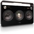TDK T78532 3 Speaker Boombox Audio System (Mit 3 Lautsprechern, FM-Radio, Trendiges Design) schwarz