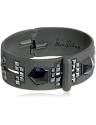 Sam Edelman Wide Set Stone Hinged Metal Bangle Bracelet, 2.25"