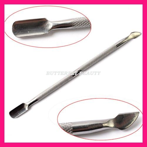 2 stainless steel spoon cuticle pusher nail Tool D112 IGN