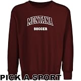 Montana Grizzlies Youth Maroon Custom Sport Arch Applique Crew Neck Fleece Sweatshirt - (Small)