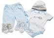 Babygear Baby-Boys Newborn Elephant 5 Piece Set, Blue, 3-6 Months