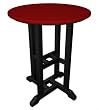 24" Recycled Earth-Friendly Outdoor Patio Bistro Table - Black & Candy Apple Red