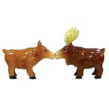 Westland Giftware Mwah Magnetic Moose Salt and Pepper Shaker Set, 3-1/4-Inch