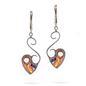 Mod Pink Heart Earrings #1017