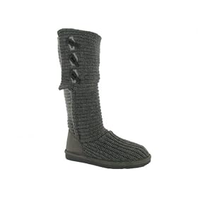 Bearpaw Knit Tall Boots Womens Size 7 Grey 658