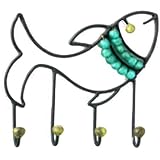 Hanging Wall Hooks Happy Fish Recycled African Metal/Glass - Bamboula #HRDGPW91