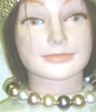 Large Ivory and Amber Simulated Pearl Short Chain Necklace and Earrings