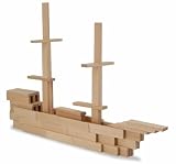 Eichhorn 100001602 - Holzbaukasten, 200-teilig, hochwertiges Buchenholz, in Trommel zur Aufbewahrung der Bausteine, mit Vorlagen zum Bauen -