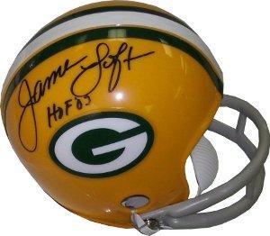 James Lofton signed Green Bay Packers TB 2bar Mini Helmet HOF 03 - Autographed MLB Helmets and Hats