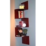 Corner Spacesaver Bookcase - Cherry by 4D Concepts