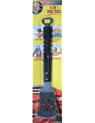 4 In 1 BBQ Tool - Knife Edge, Grease Release Spatula, Meat Tenderizer, Hanging Bottle... by 