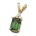 14K Yellow Gold Chatham Created Emerald Diamond Pendant