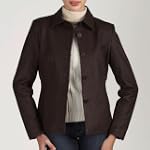 BGSD Women's Open Collar Leather Jacket