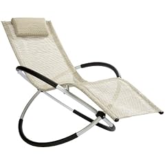 LECO 39300103 Alu-Schaukelstuhl Aluminium, Kunststoffgewebe 4 x 4, natur