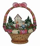 Jim Shore for Enesco 7-1/4-Inch Easter Diorama Featuring a Church, Bunnies, and Woodlands in a Decorated Easter Basket