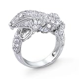 Halloween Jewelry Bling Jewelry Sterling Silver Pave CZ Snake Serpent Fashion Ring [Jewelry]