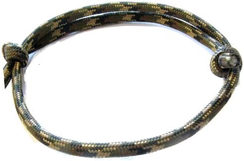 Tropicari 4mm Single 550 Paracord Survival Adjustable Knotted Cord Custom Bracelet (Many Colors Available) (Grand War Camouflage)