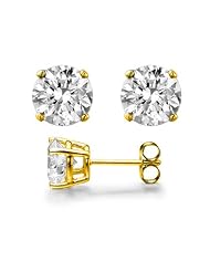1.00 Ct. Round Cut Diamond Stud Earrings by McQueen Jewelry (K, SI2) Push Back