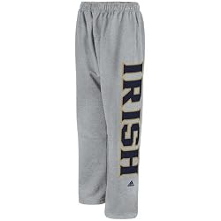 Adidas Notre Dame Fighting Irish Grey Vertical Open Bottom Sweatpants