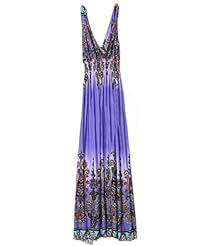 Sexy V-neck Spring Summer Cotton/Polyester General Print Evening Dress/Party Dress/Maxi Dress 