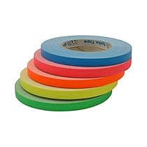 JVCC Gaff-Color-Pack Gaffers Tape Multi-Pack: 1/2 in. x 50 yds. 5 Rolls/Pack (Fluorescent Blue, Fl. Green, Fl. Orange, Fl. Pink, Fl. Yellow)

