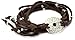 Ettika Brown Leather Wrap Bracelet Silver Colored