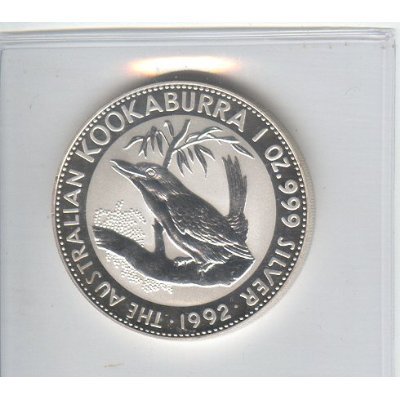 Australian Kookaburra 1992 One Ounce Silver Coin, Uncirculated
