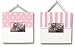 WHITE/PINK STRIPED & DOT FRAME SET