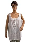 Womens Boho Casual Cool White Cotton Tunic Top Blouse Large Size