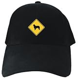 Baseball Cap Black  SIGN Australian Shepherd  - CROSSING SIGN Dogs